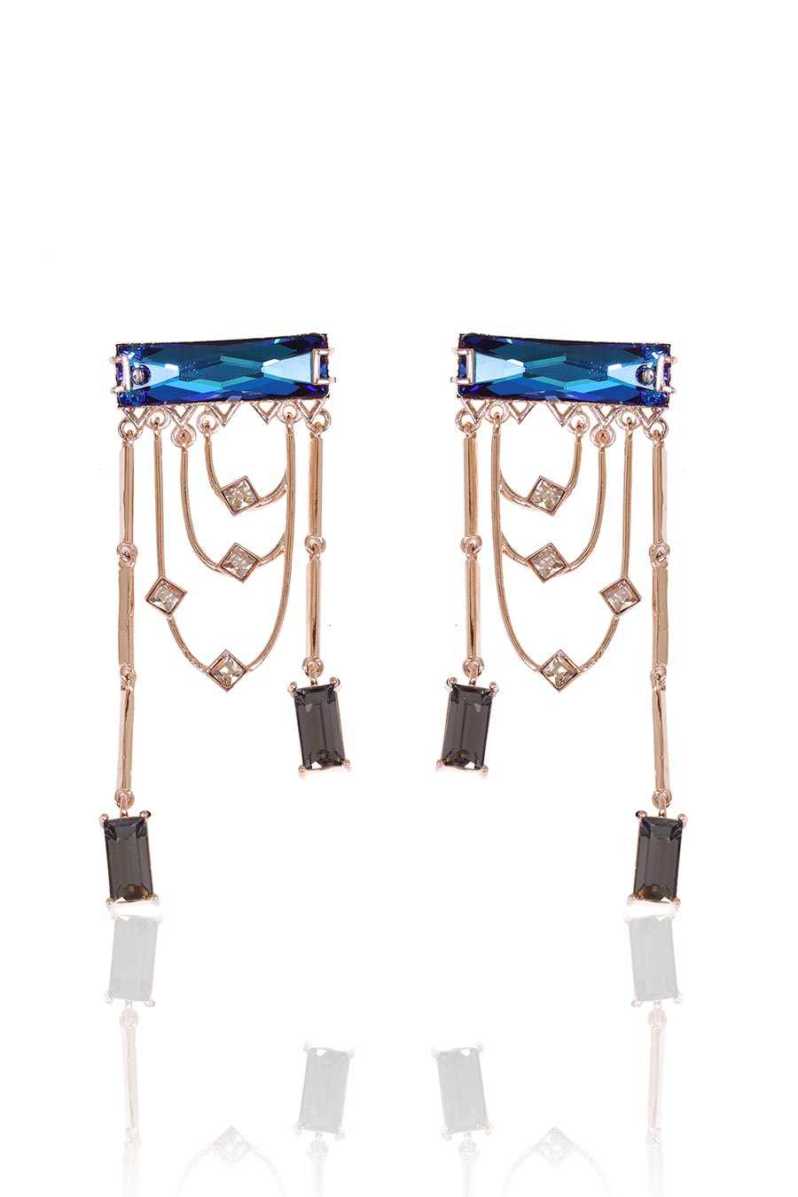 Blue & Grey Swarovski Tango Earrings