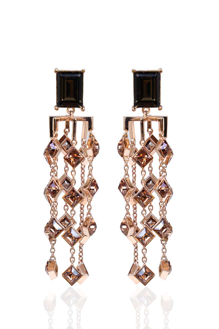 Smoky & Grey Swarovski Kathak Earrings