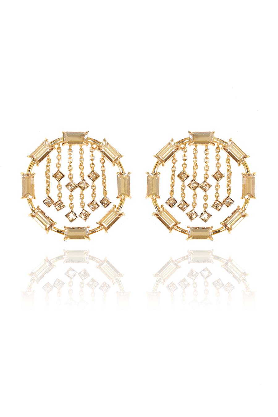 Golden Swarovski Fandango Earrings