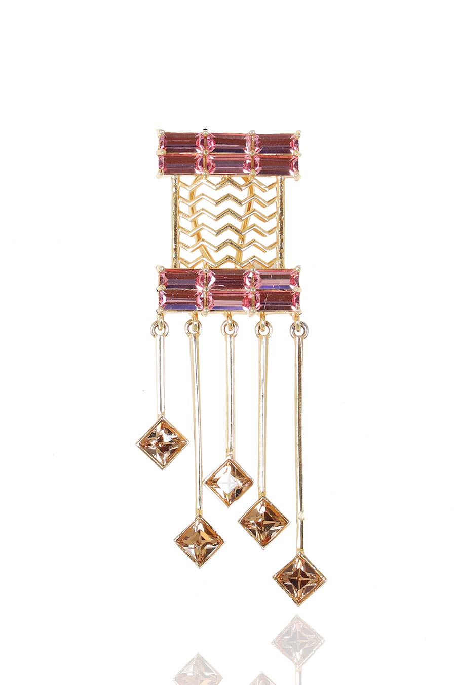 Pink & Gold Swarovski Cancan Earrings