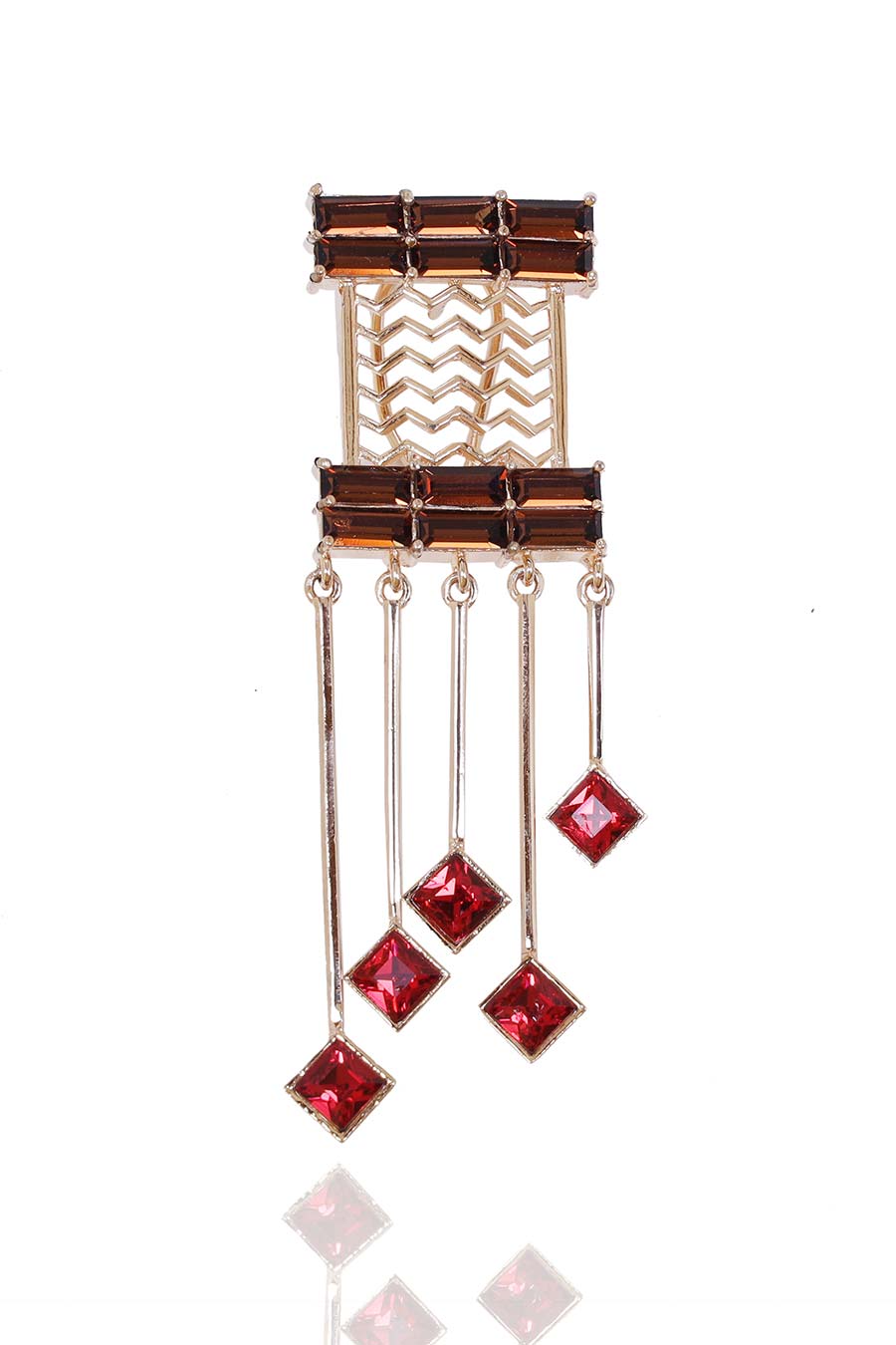 Brown & Red Swarovski Cancan Earrings