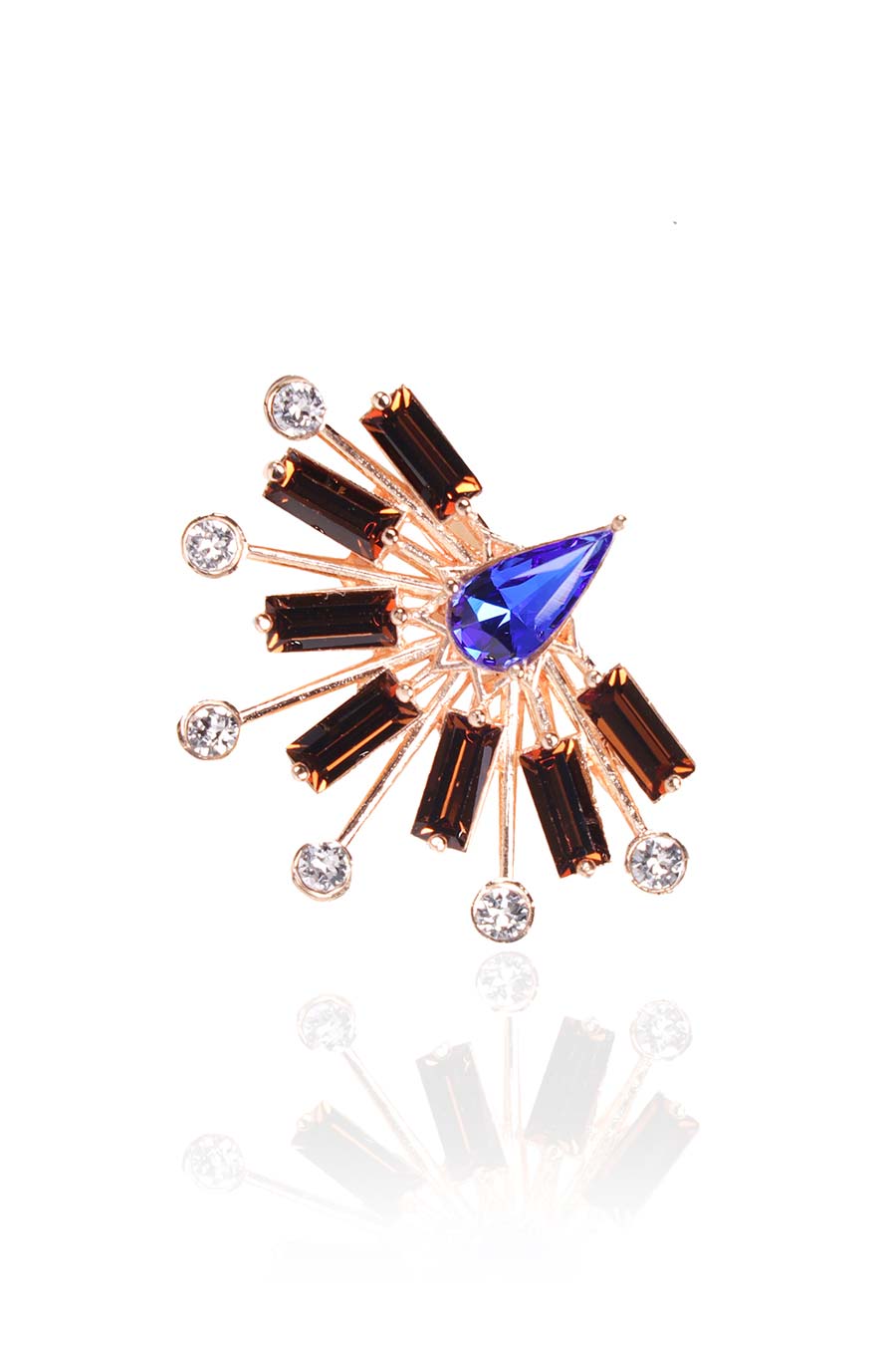 Blue & Brown Swarovski Bolero Stud Earrings