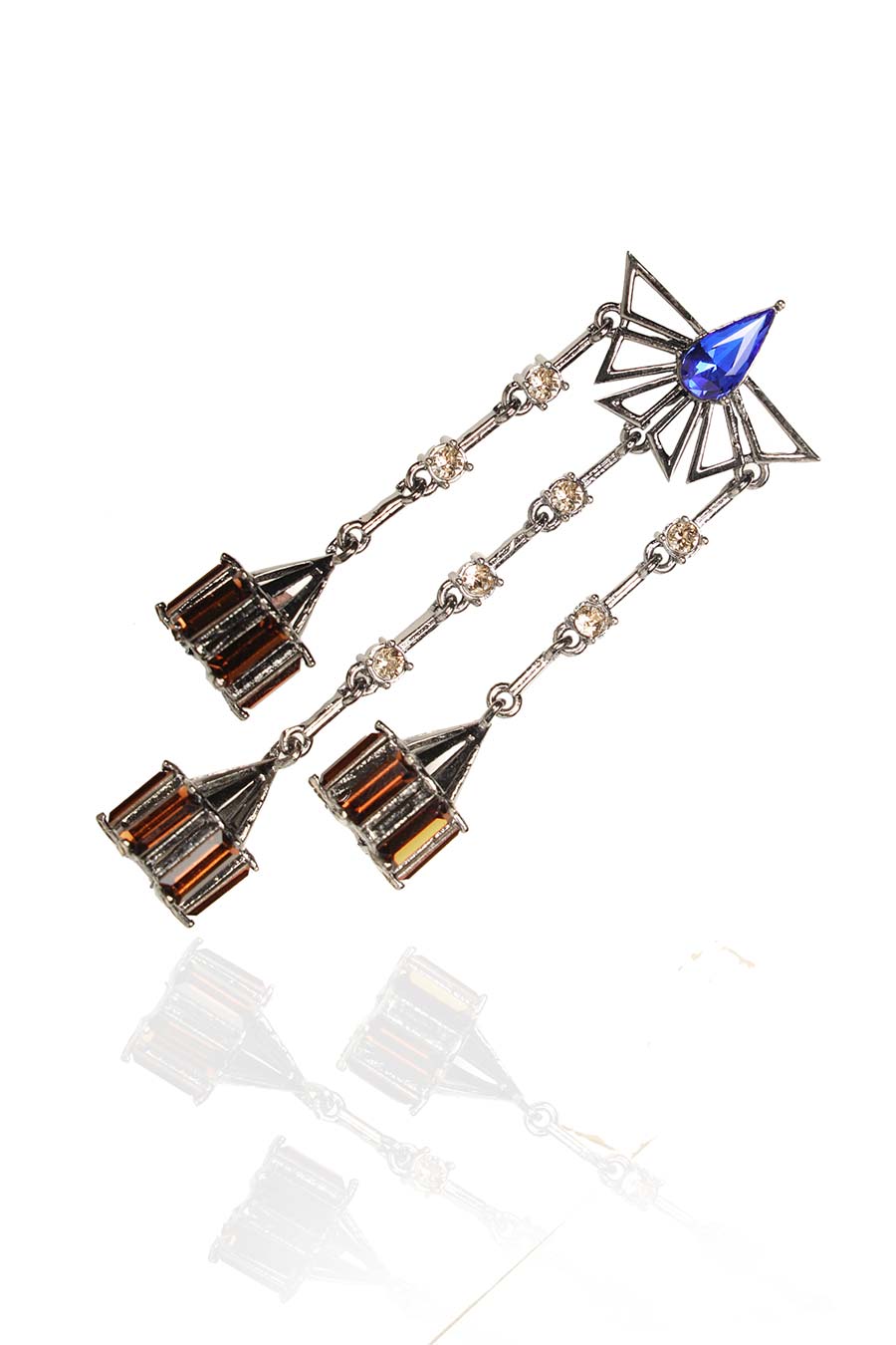 Blue & Brown Swarovski Bihu Earrings