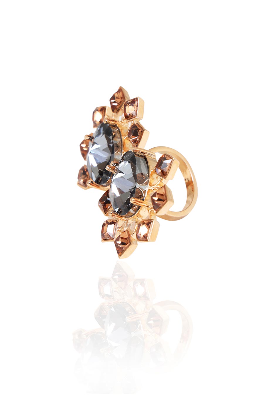Gold & Grey Swarovski Samba Ring