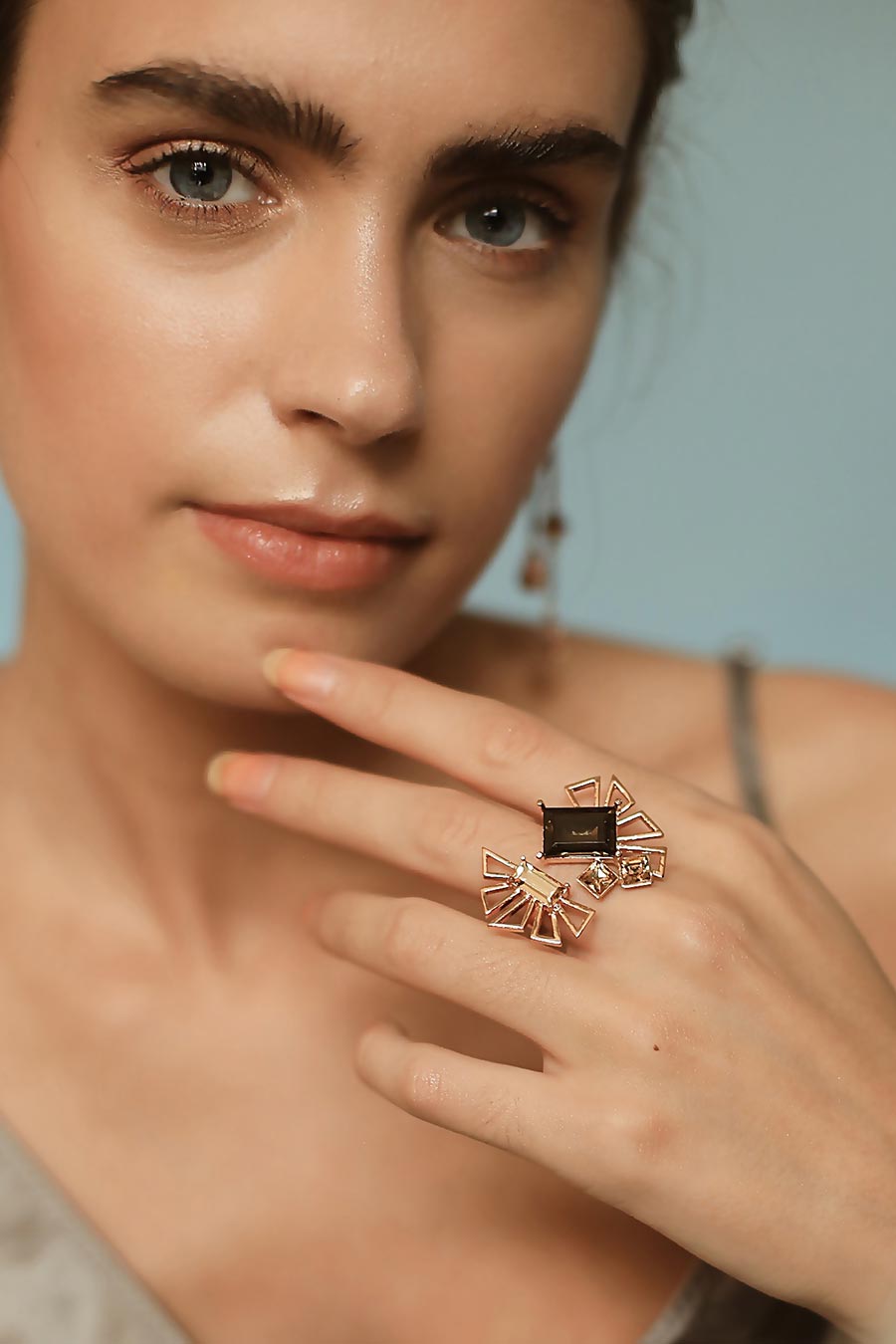 Brown Swarovski Mambo Ring