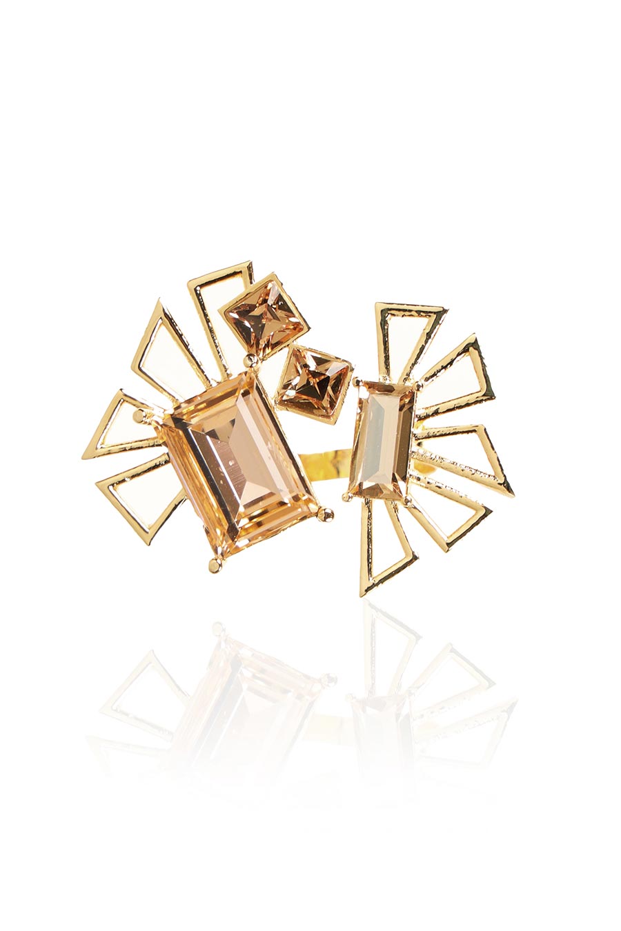 Golden Swarovski Mambo Ring