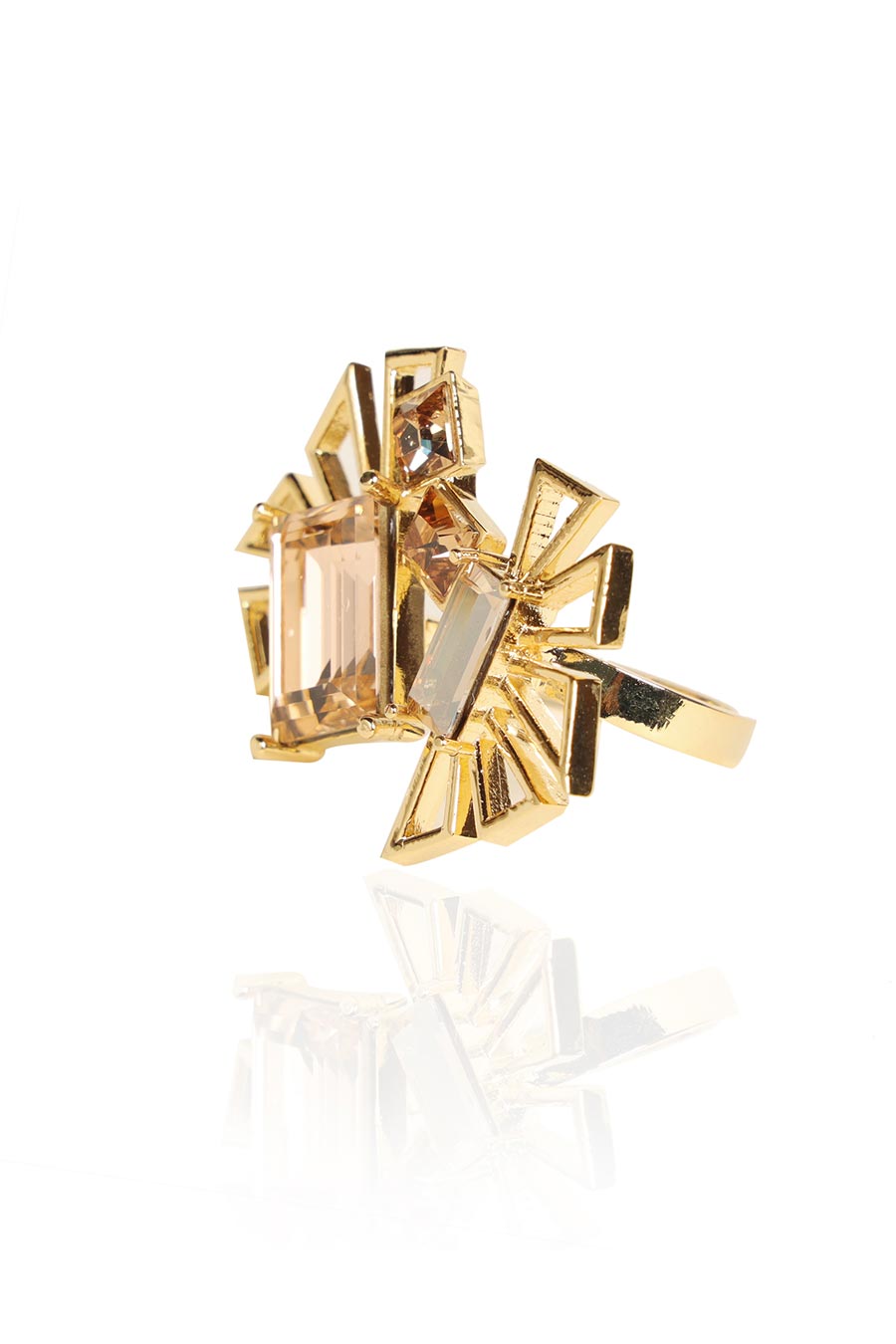 Golden Swarovski Mambo Ring