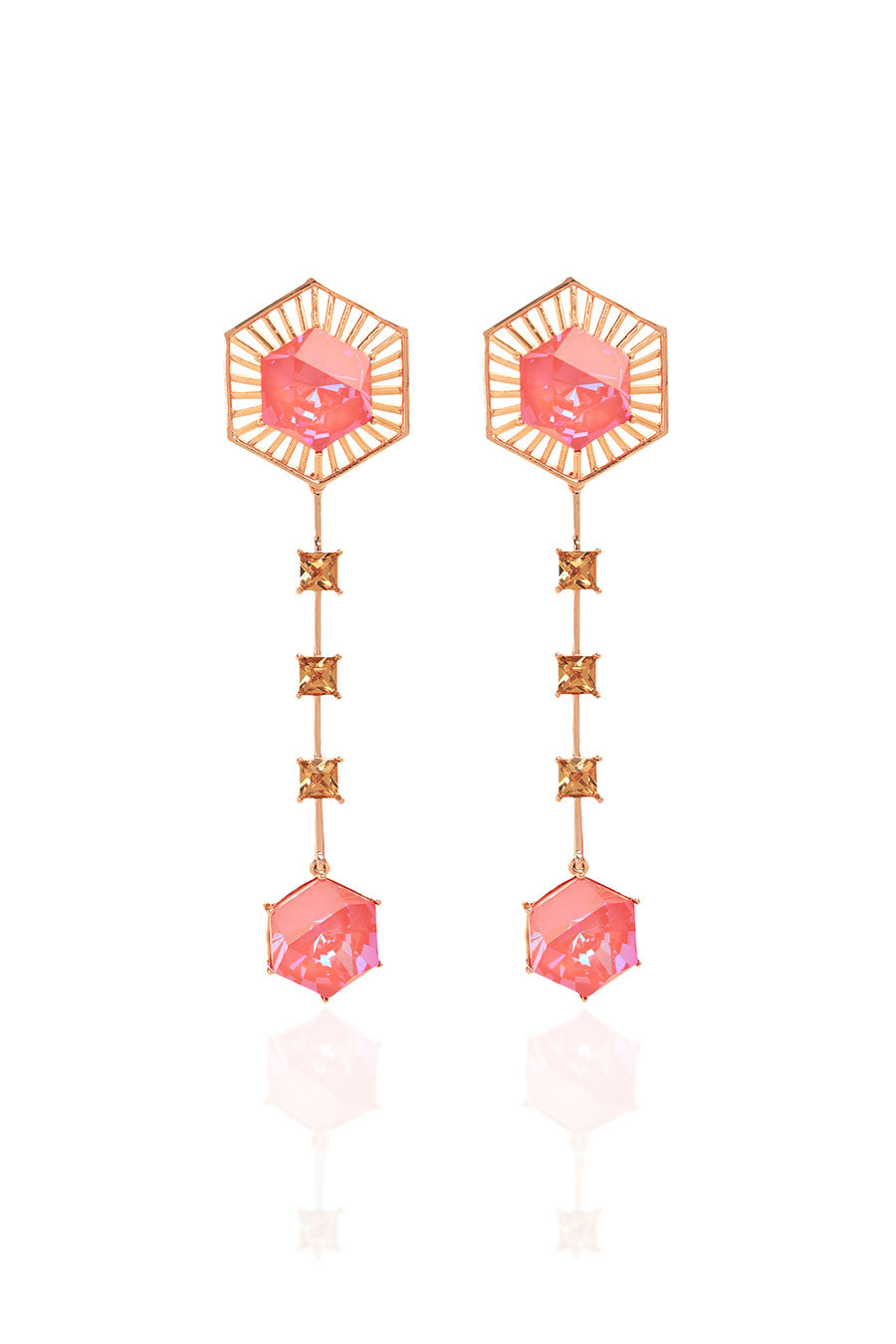 Flamingo Detachable Pink Swarovski Earrings