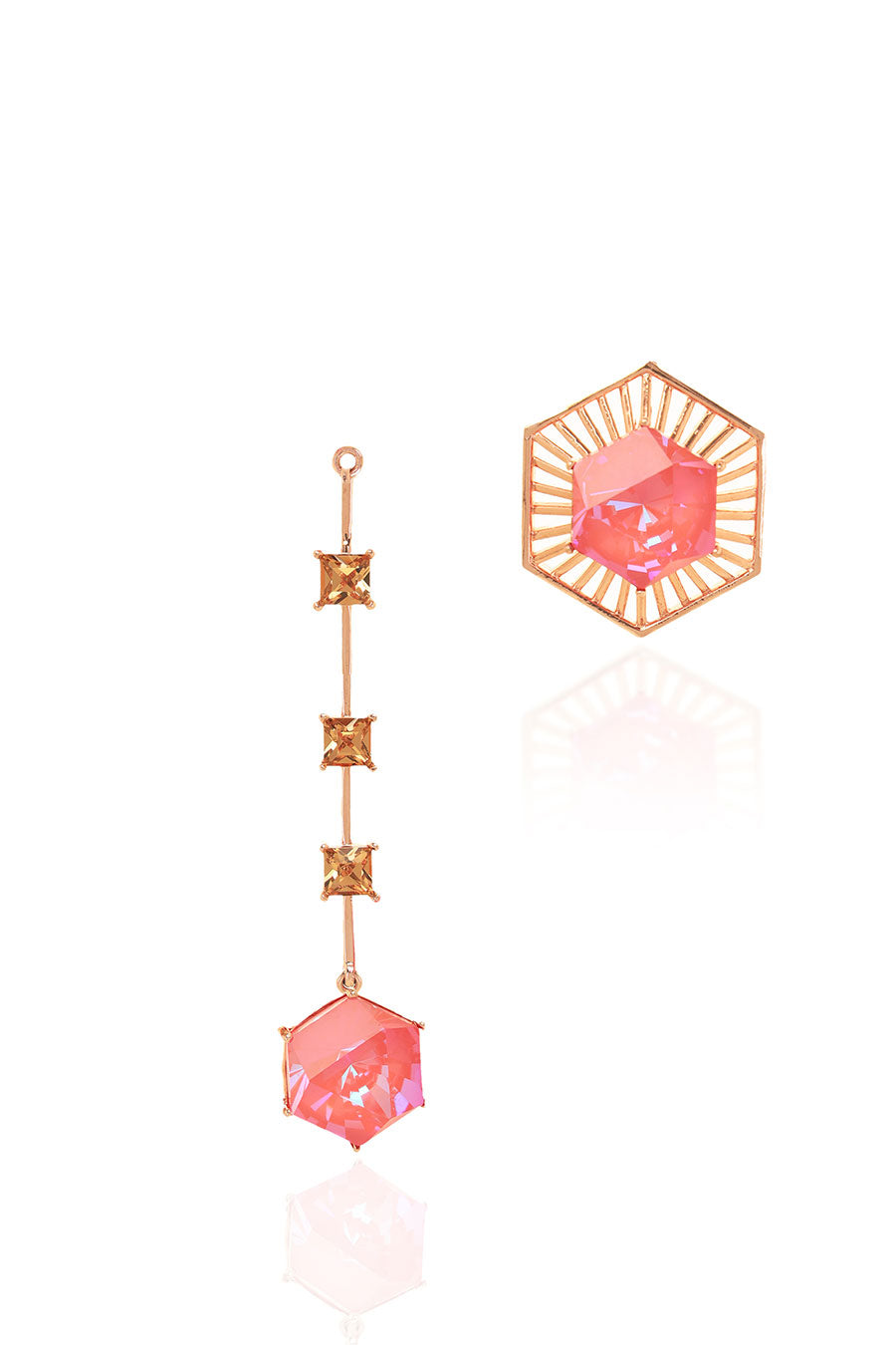 Flamingo Detachable Pink Swarovski Earrings