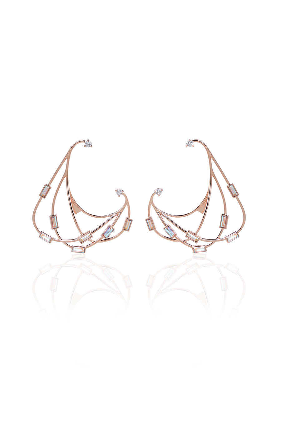 Raven Swarovski Rose Gold Earrings