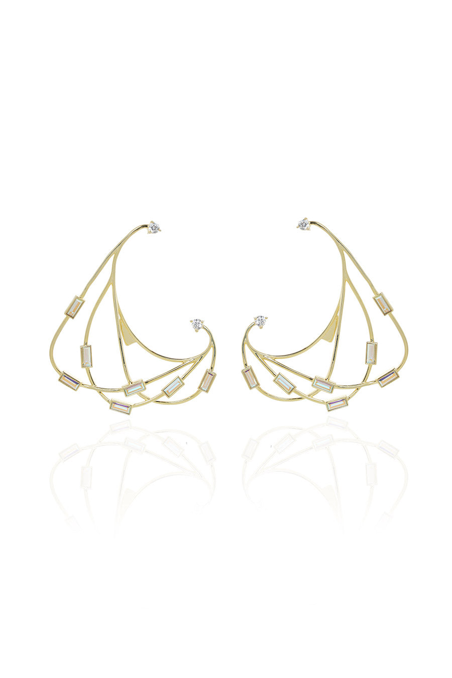 Raven Swarovski Gold Earrings
