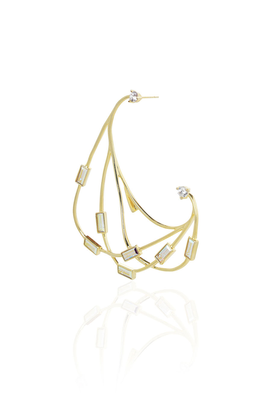 Raven Swarovski Gold Earrings