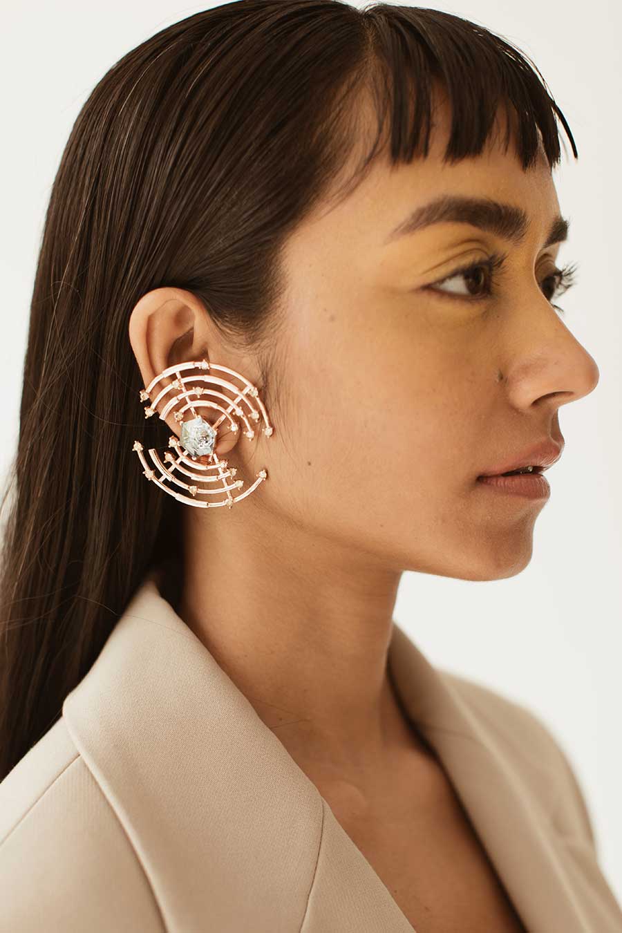 Falcon Grey Swarovski Stud Earrings