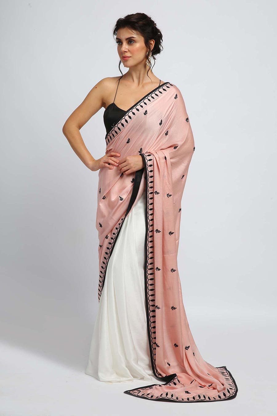 Allure Half N Half Saree & Stitched Blouse