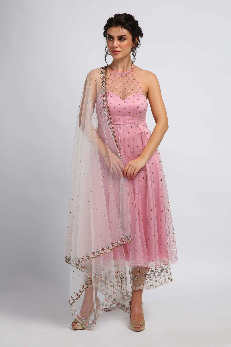Lilac Sparkle Kurta Set With Dupatta