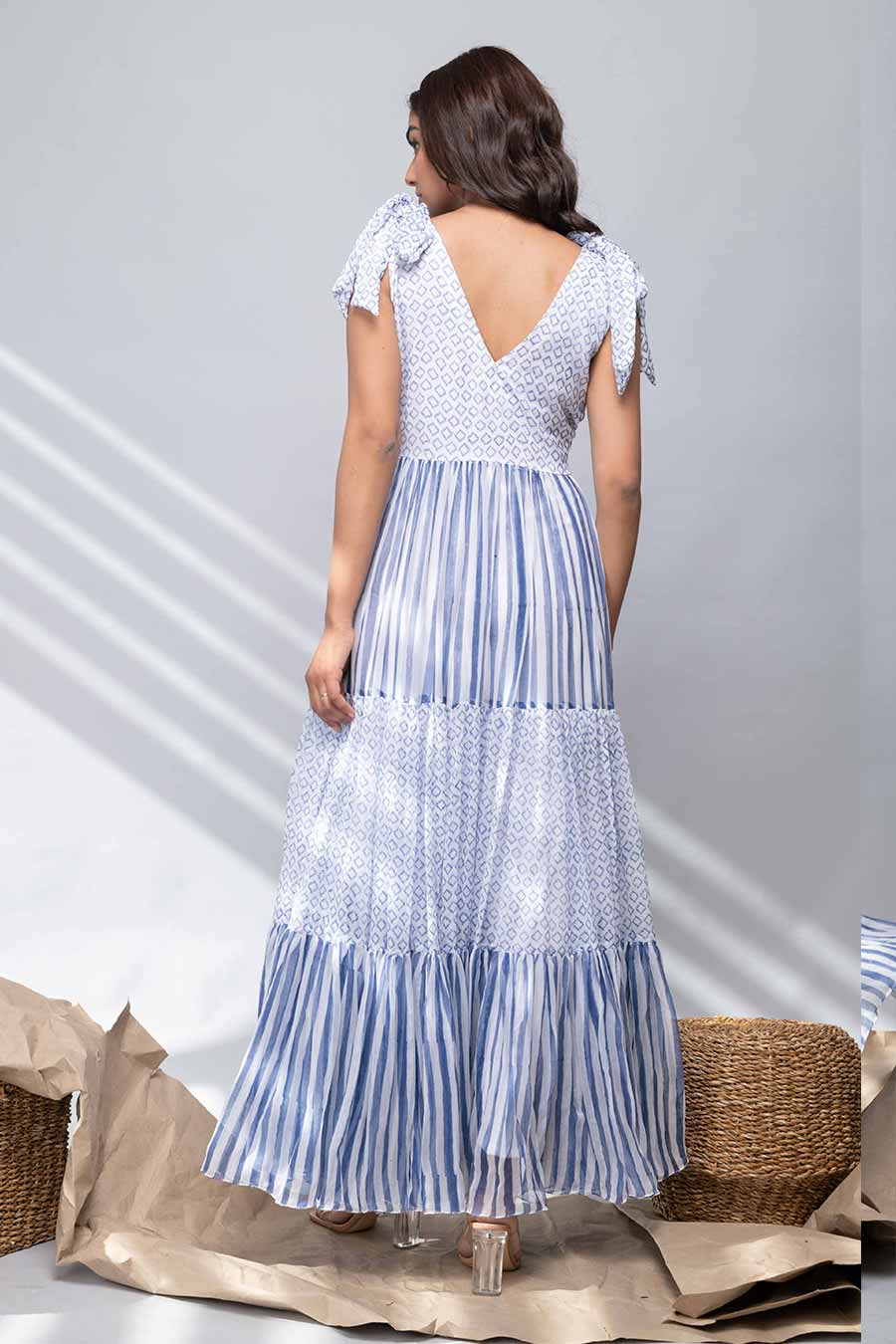 PLUMERIA - Blue Printed Maxi Dress