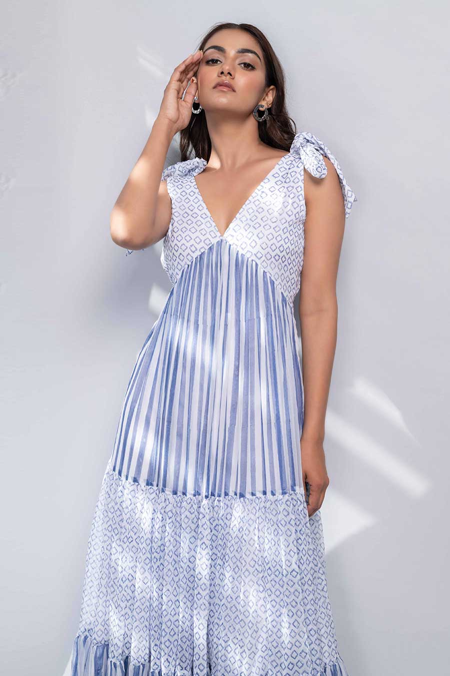 PLUMERIA - Blue Printed Maxi Dress