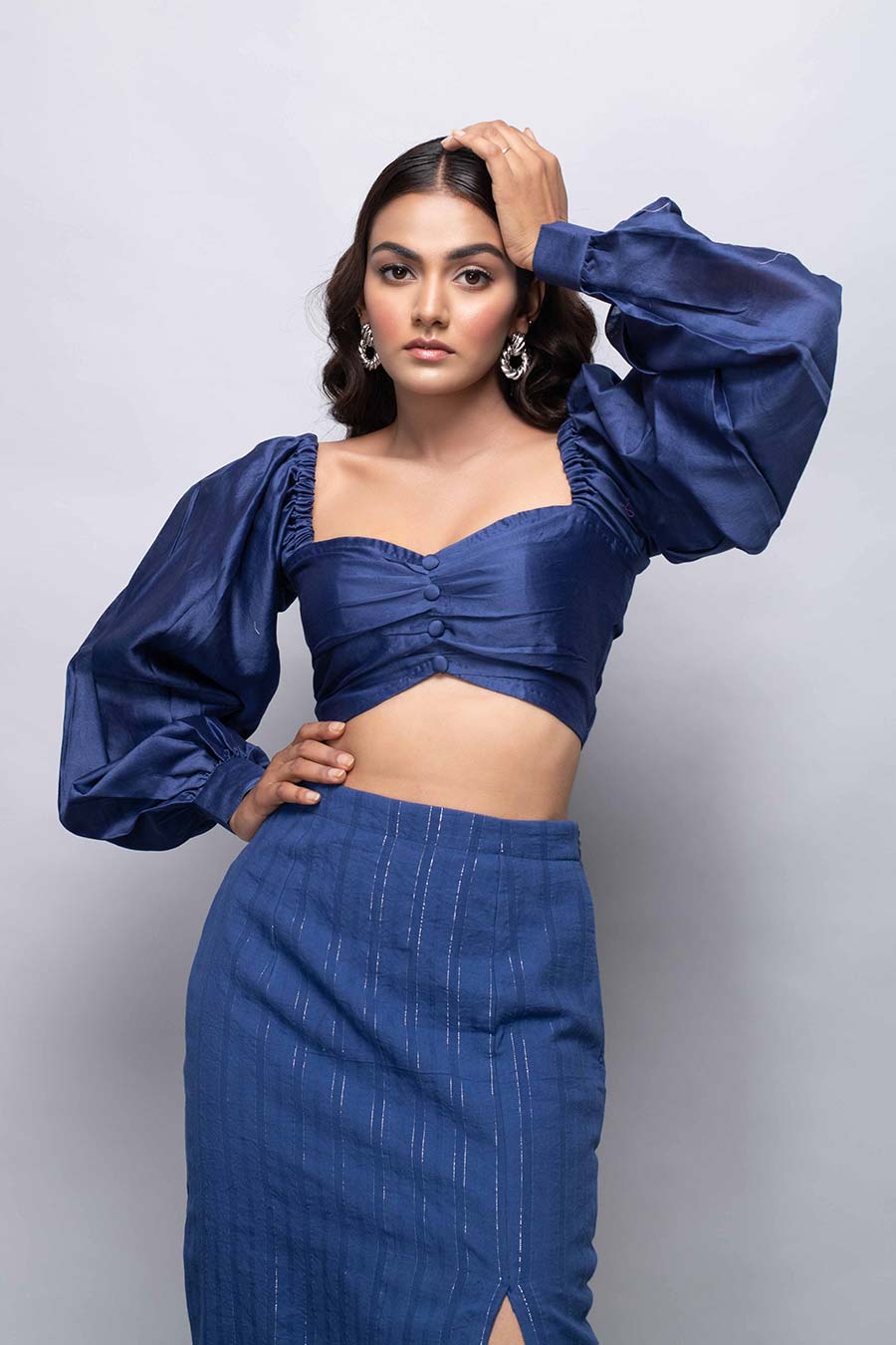 VERONICA - Blue Top & Skirt Co-Ord Set