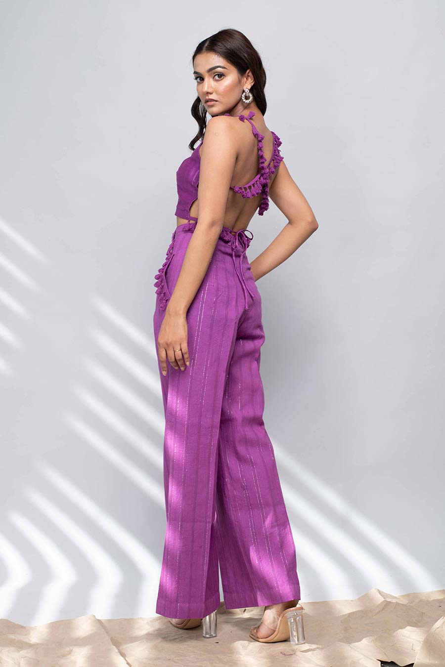 LAVENDER - Top & Pant Set With Coat