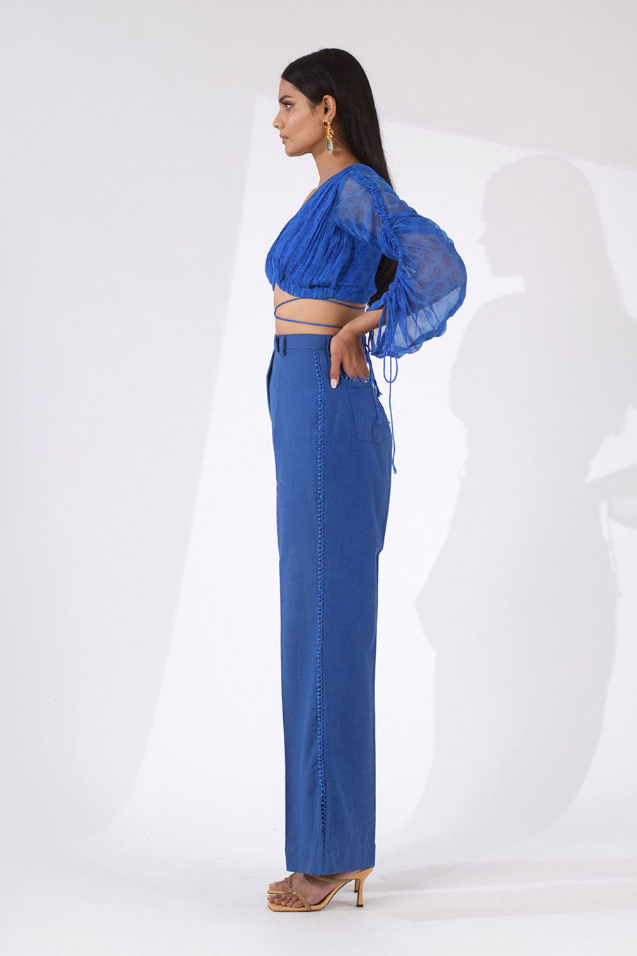 IVY - Blue Printed Top & Pants Co-Ord Set