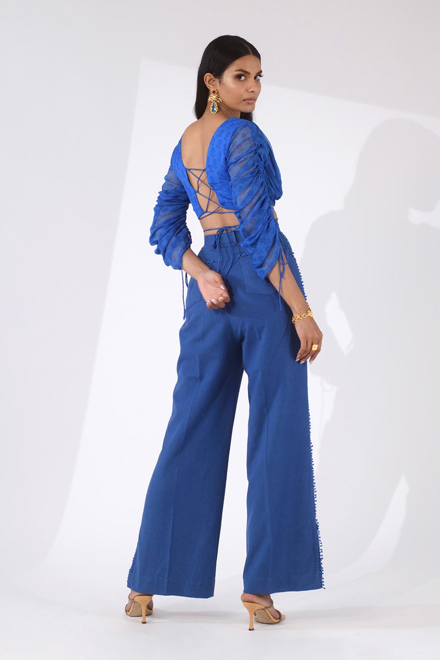 IVY - Blue Printed Top & Pants Co-Ord Set