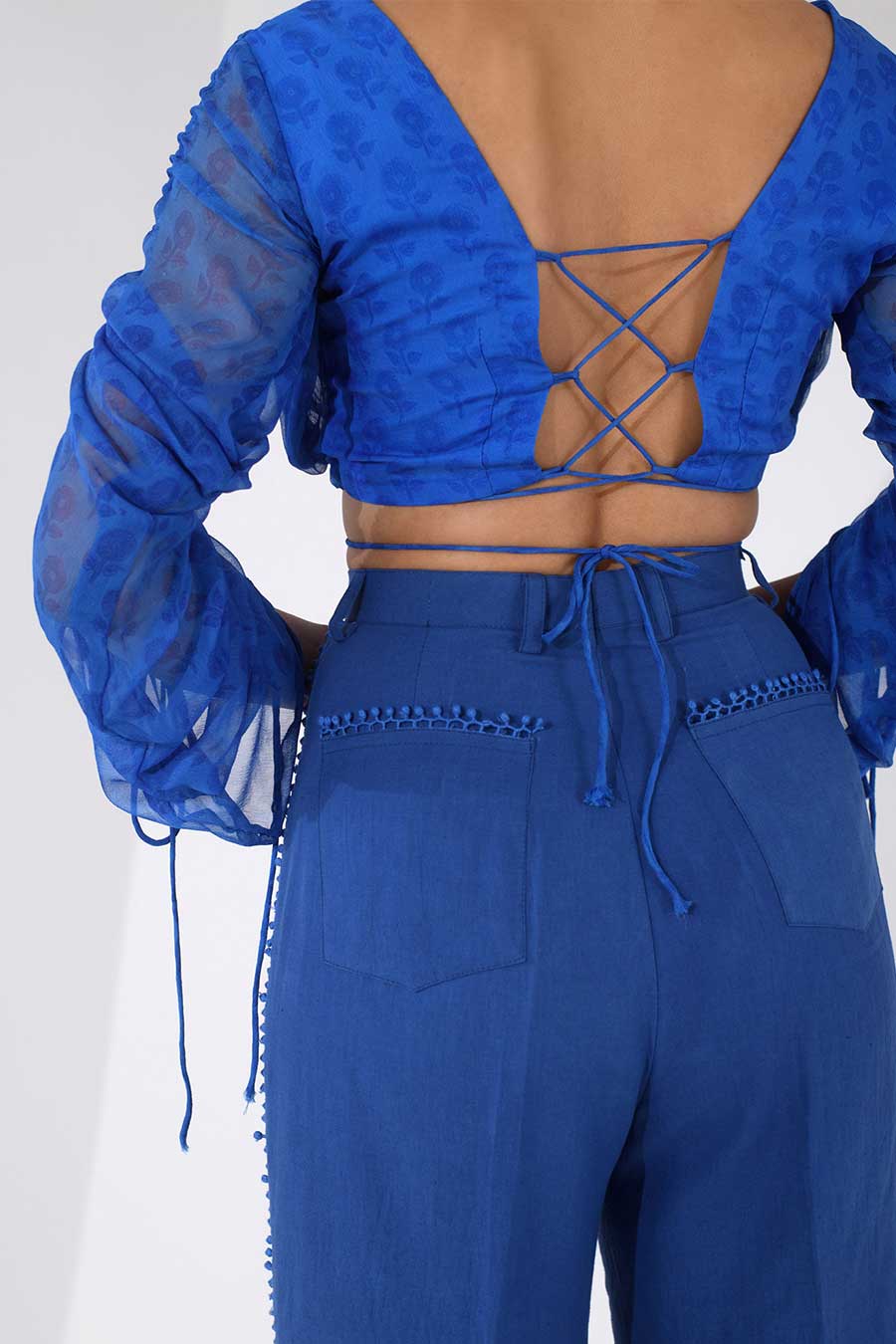 IVY - Blue Printed Top & Pants Co-Ord Set