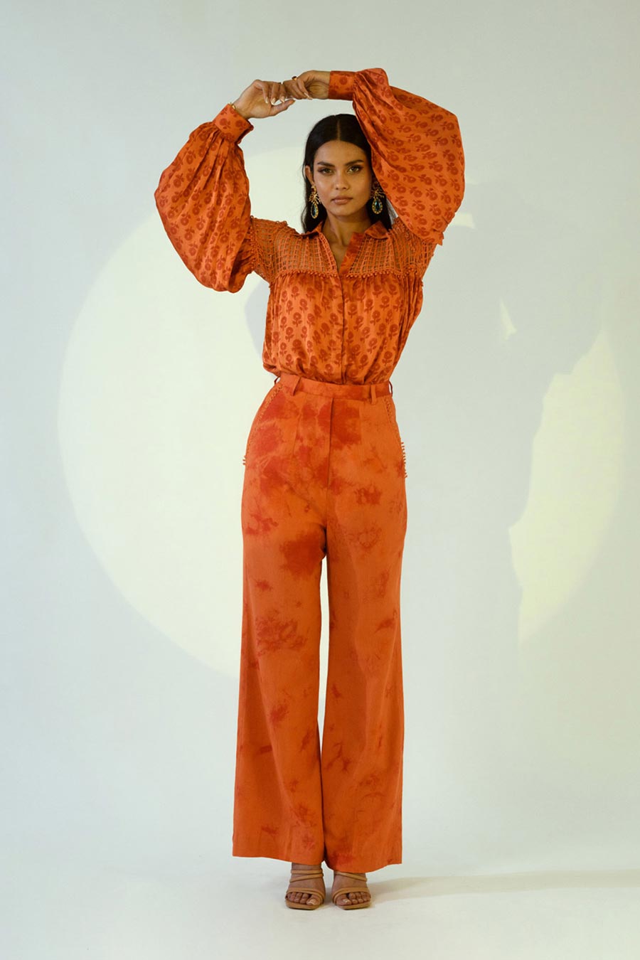 VICTORIA - Rust Shirt & Pant Co-Ord Set