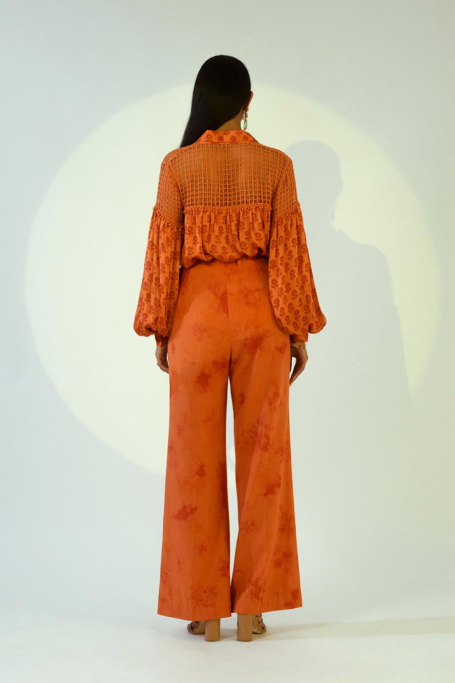 VICTORIA - Rust Shirt & Pant Co-Ord Set