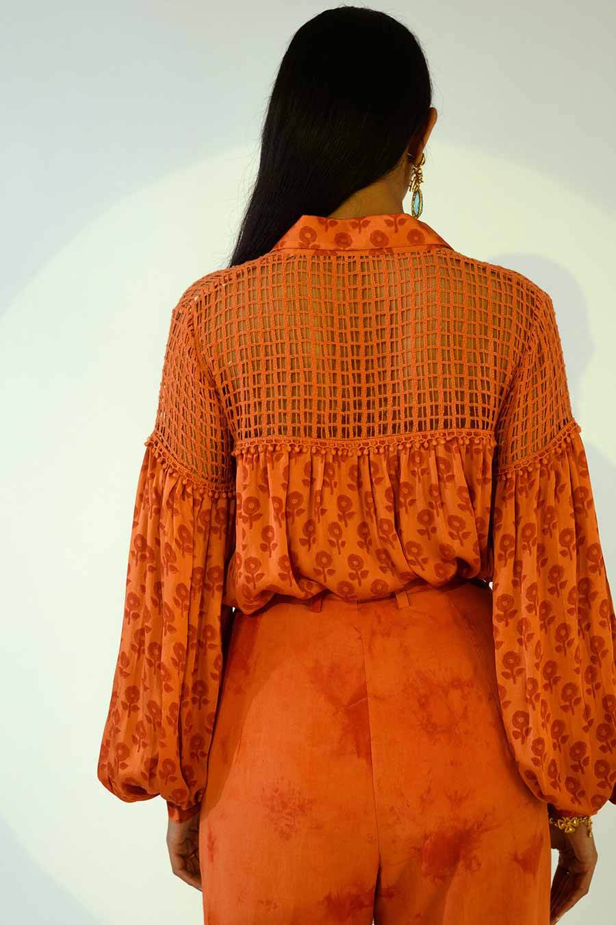 VICTORIA - Rust Shirt & Pant Co-Ord Set