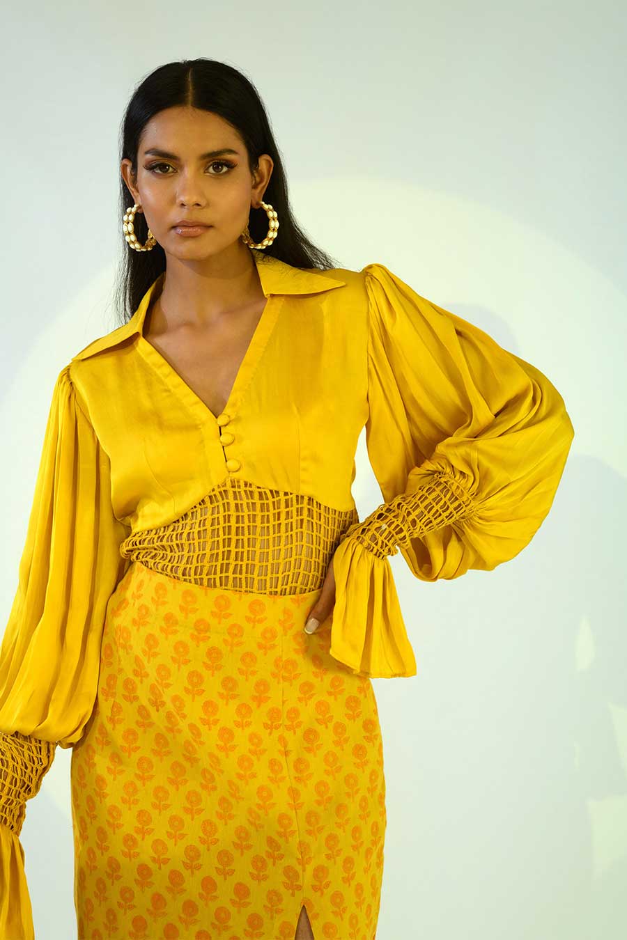 PENELOPE - Yellow Top & Skirt Co-Ord Set
