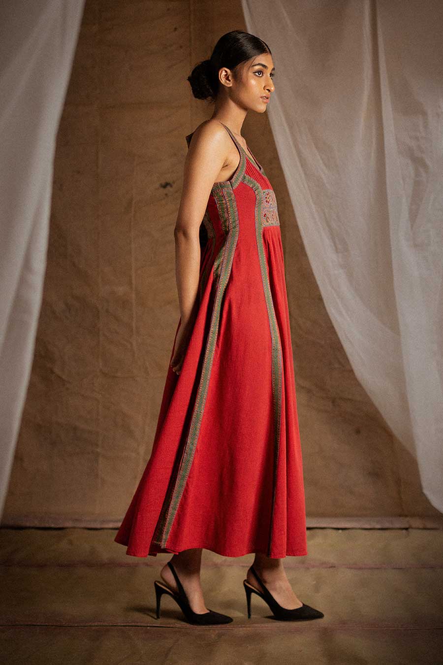 Red Embroidered Dress