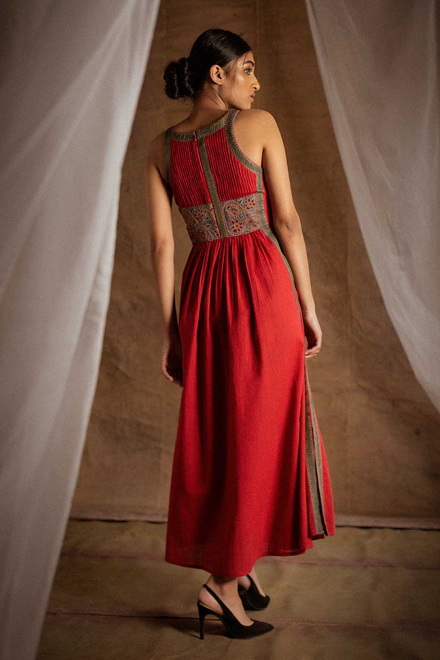 Red Embroidered Dress