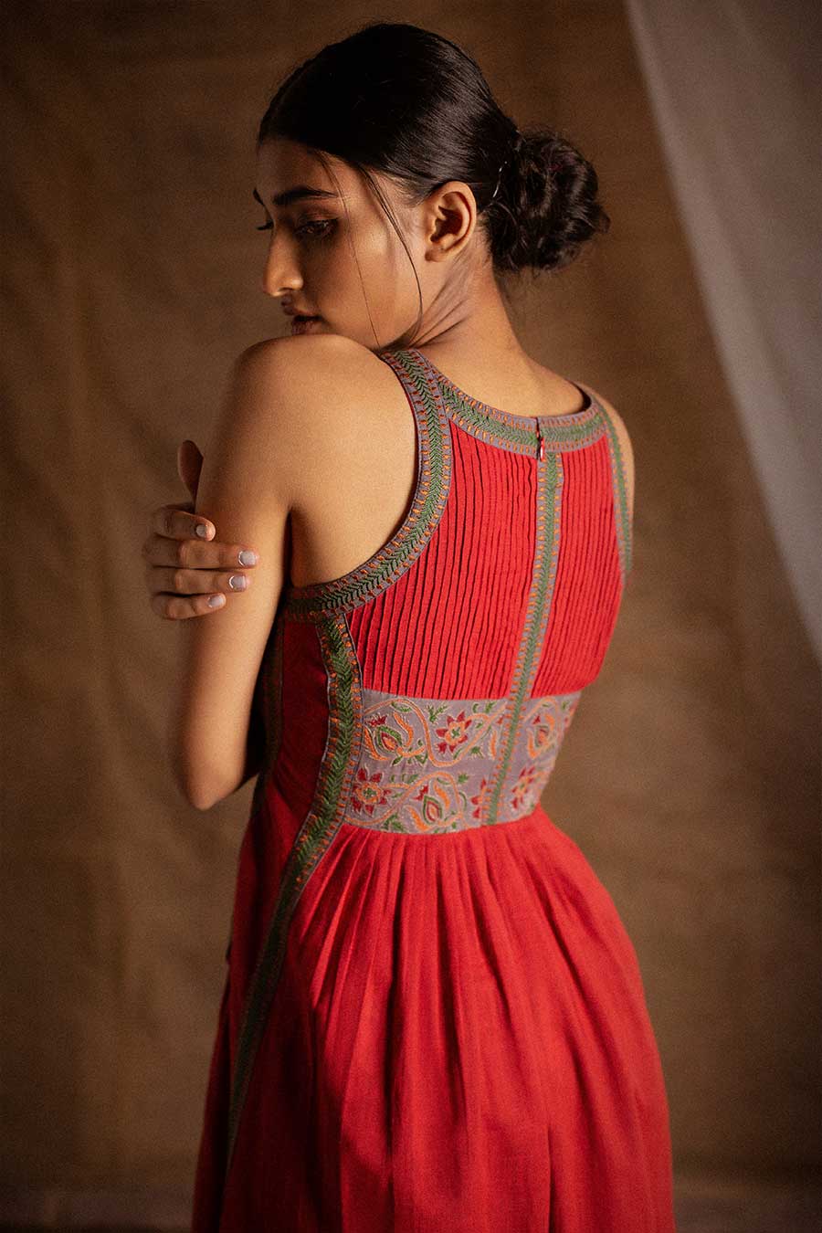 Red Embroidered Dress