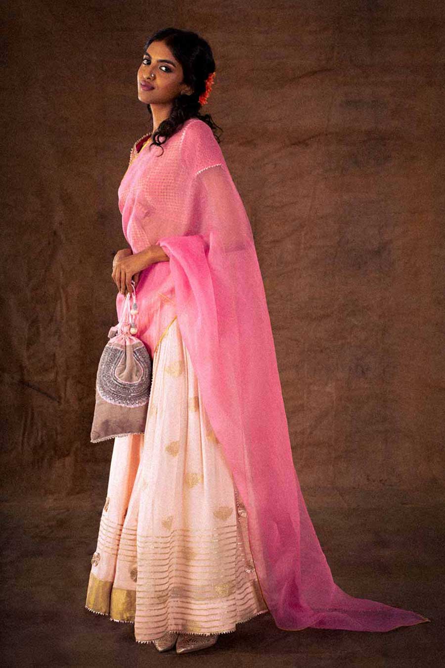 Pink Embellished Lehenga Set