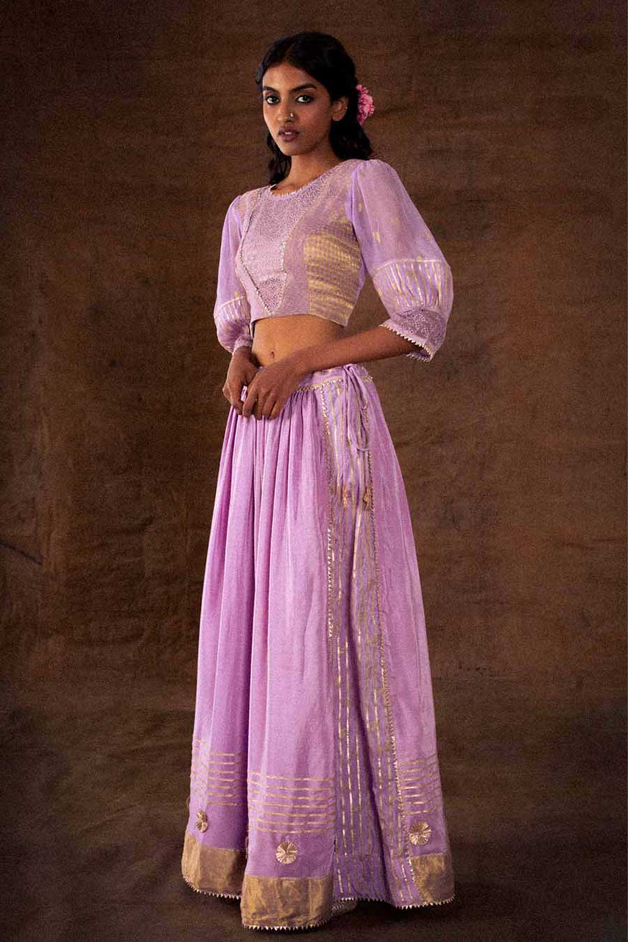 Lavender Embellished Lehenga Set