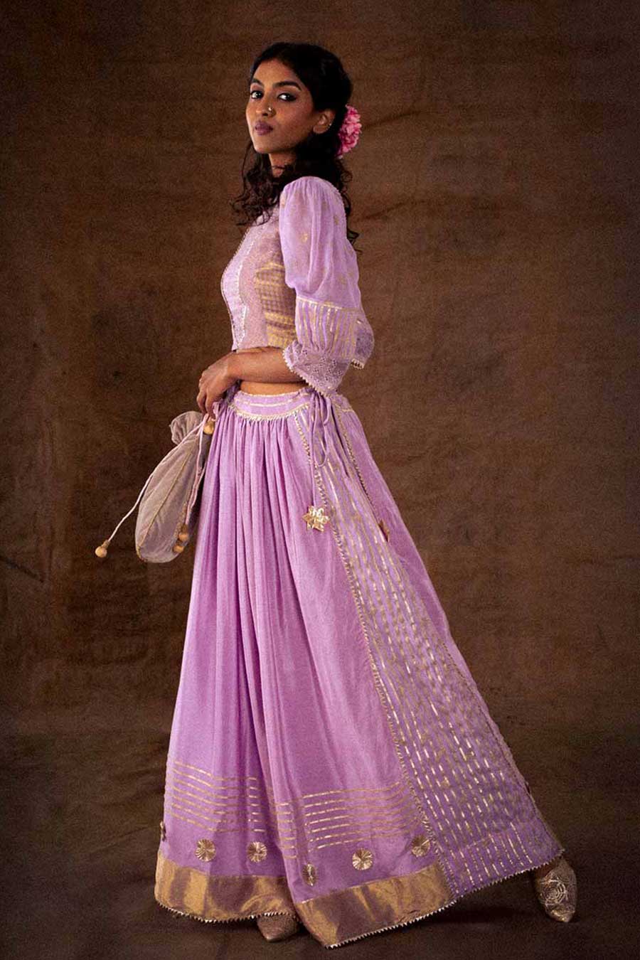 Lavender Embellished Lehenga Set