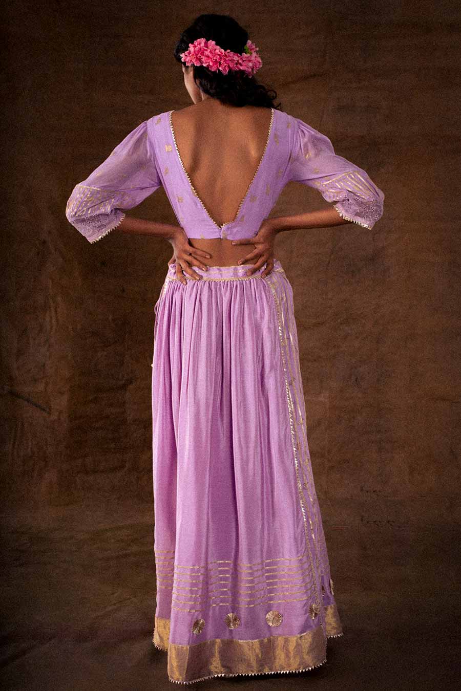 Lavender Embellished Lehenga Set