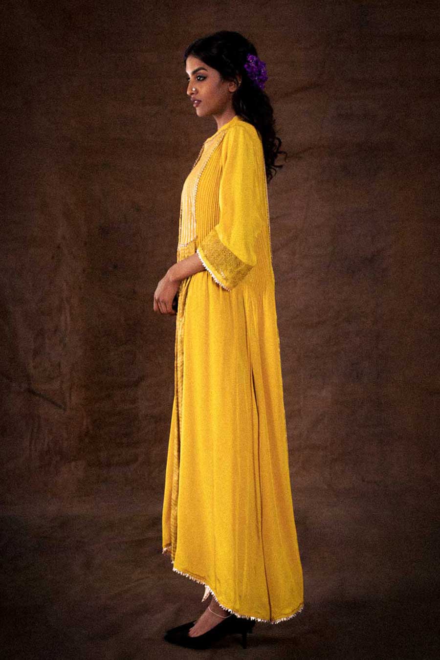 Yellow Embellished Kurta Set