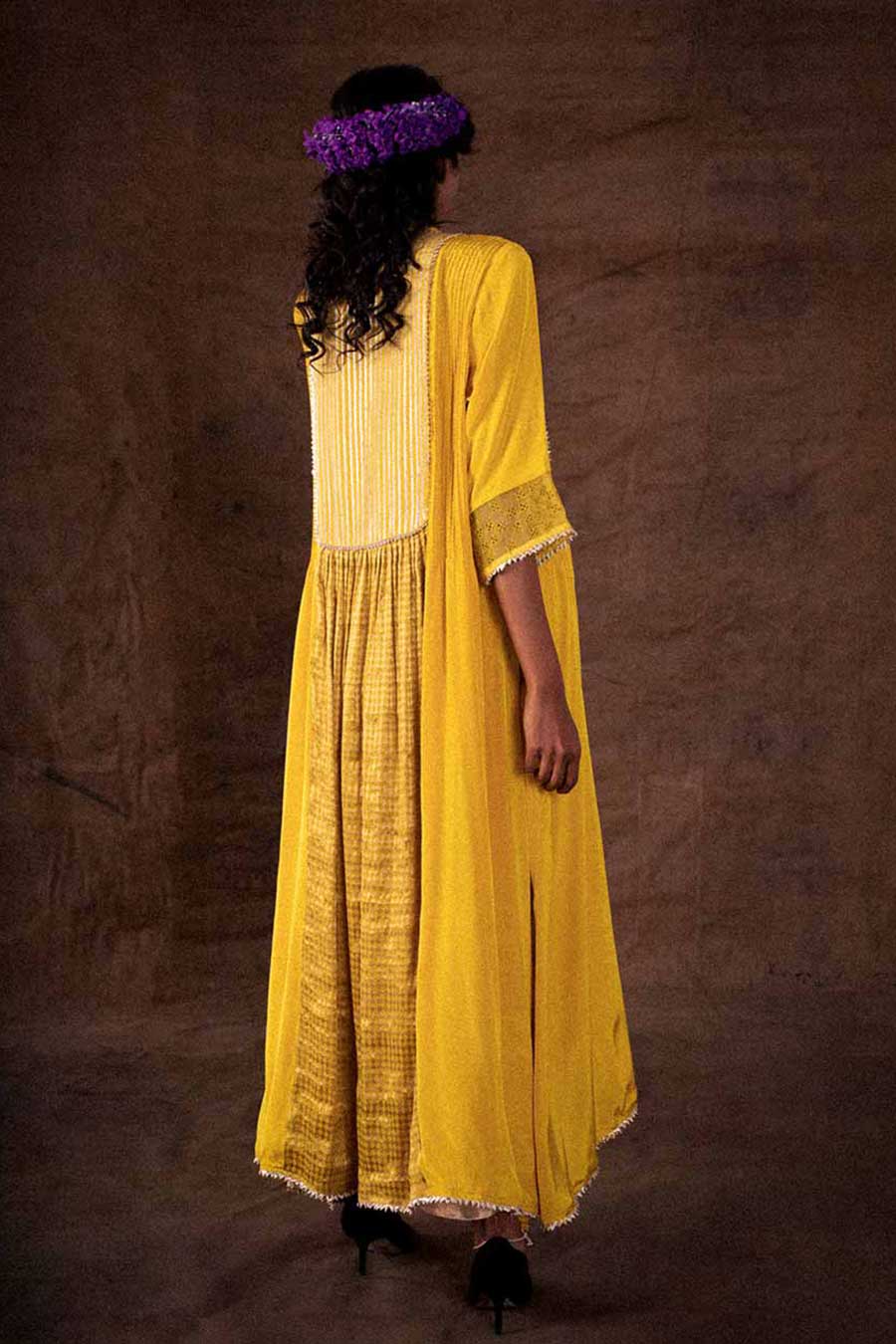 Yellow Embellished Kurta Set