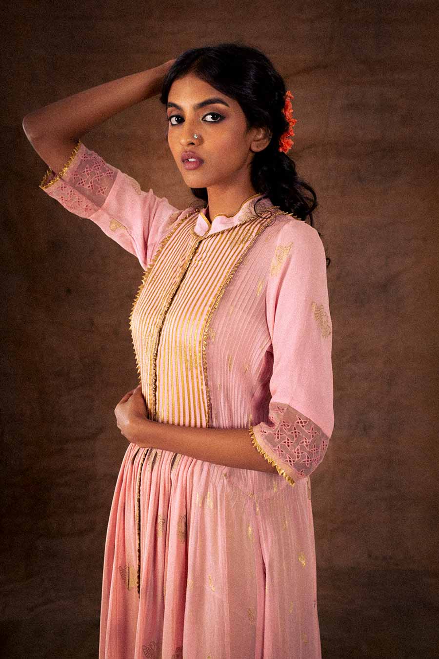 Pink Embellished Kurta Set