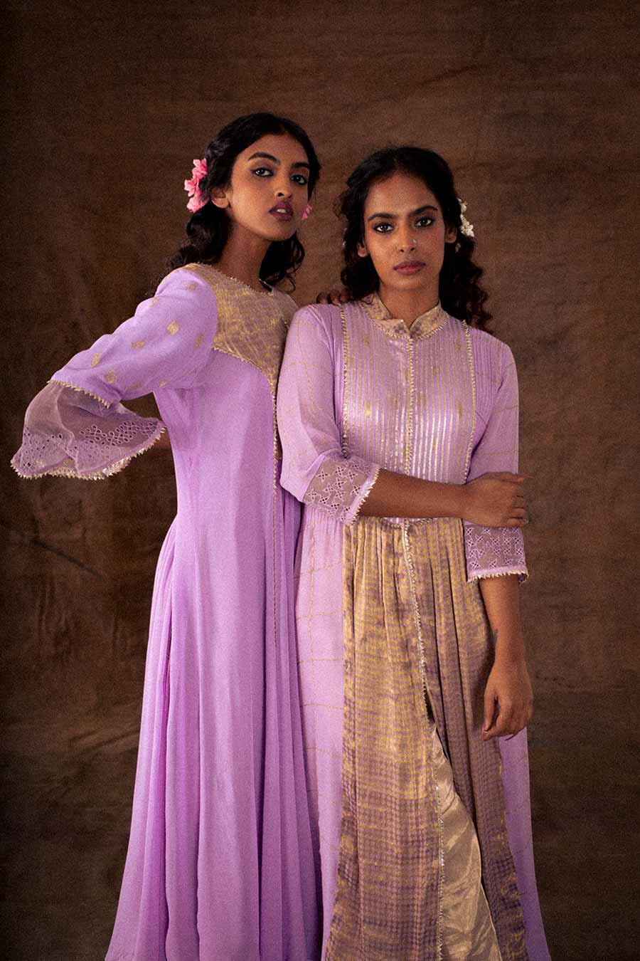 Lavender Embellished Kurta Set