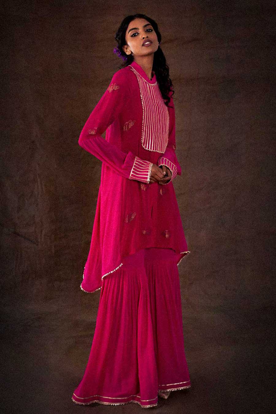 Pink Embellished Sharara Set
