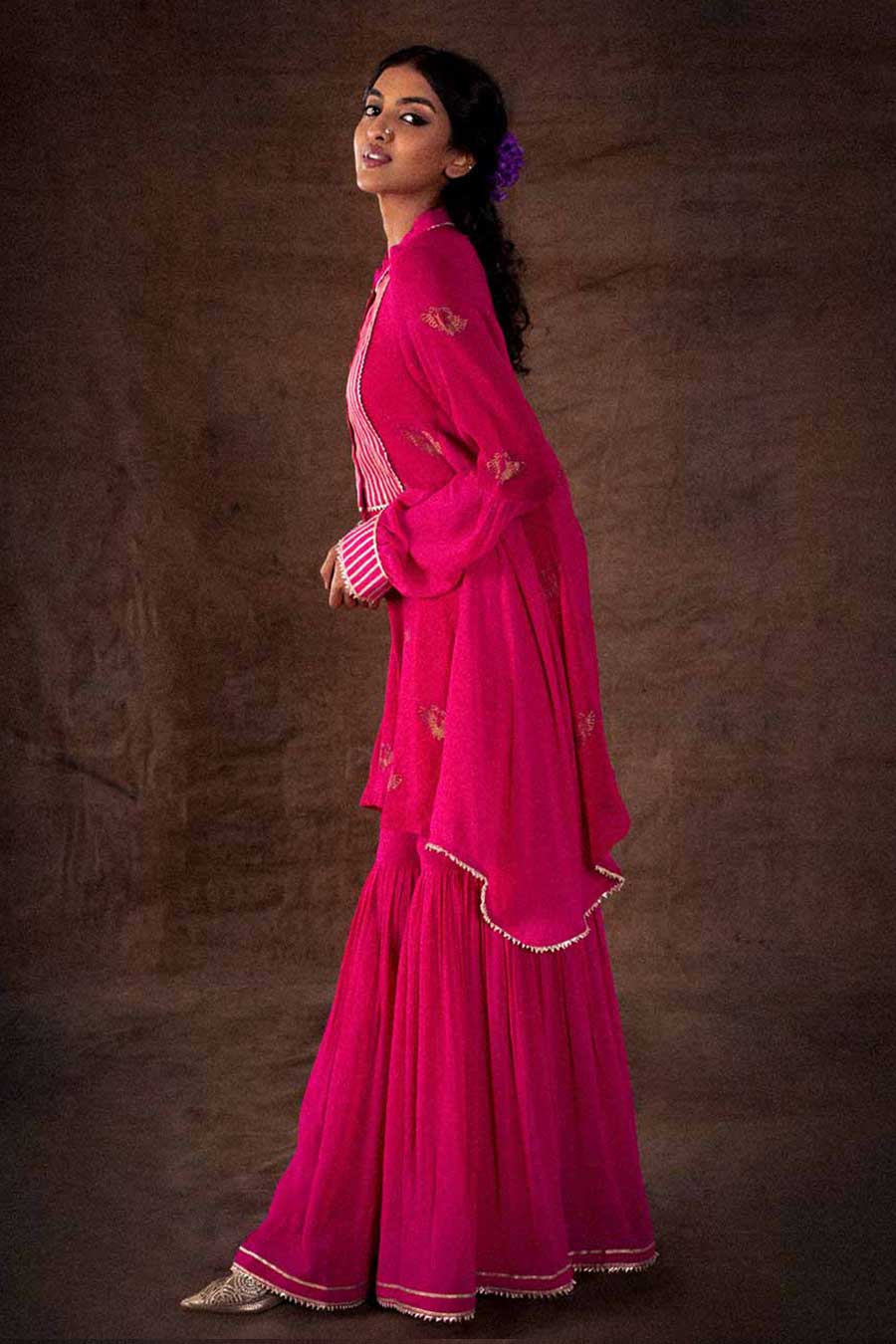Pink Embellished Sharara Set