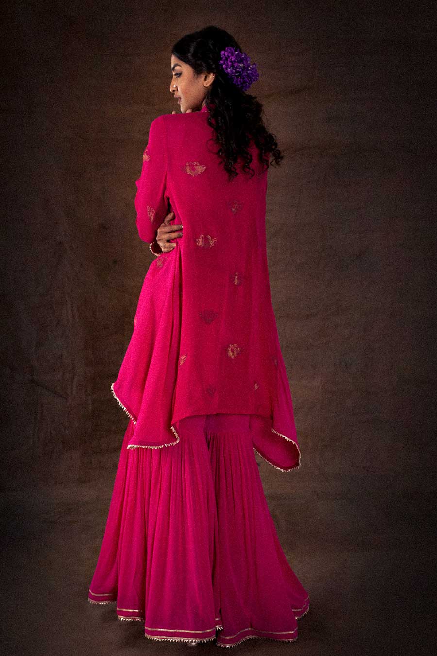Pink Embellished Sharara Set