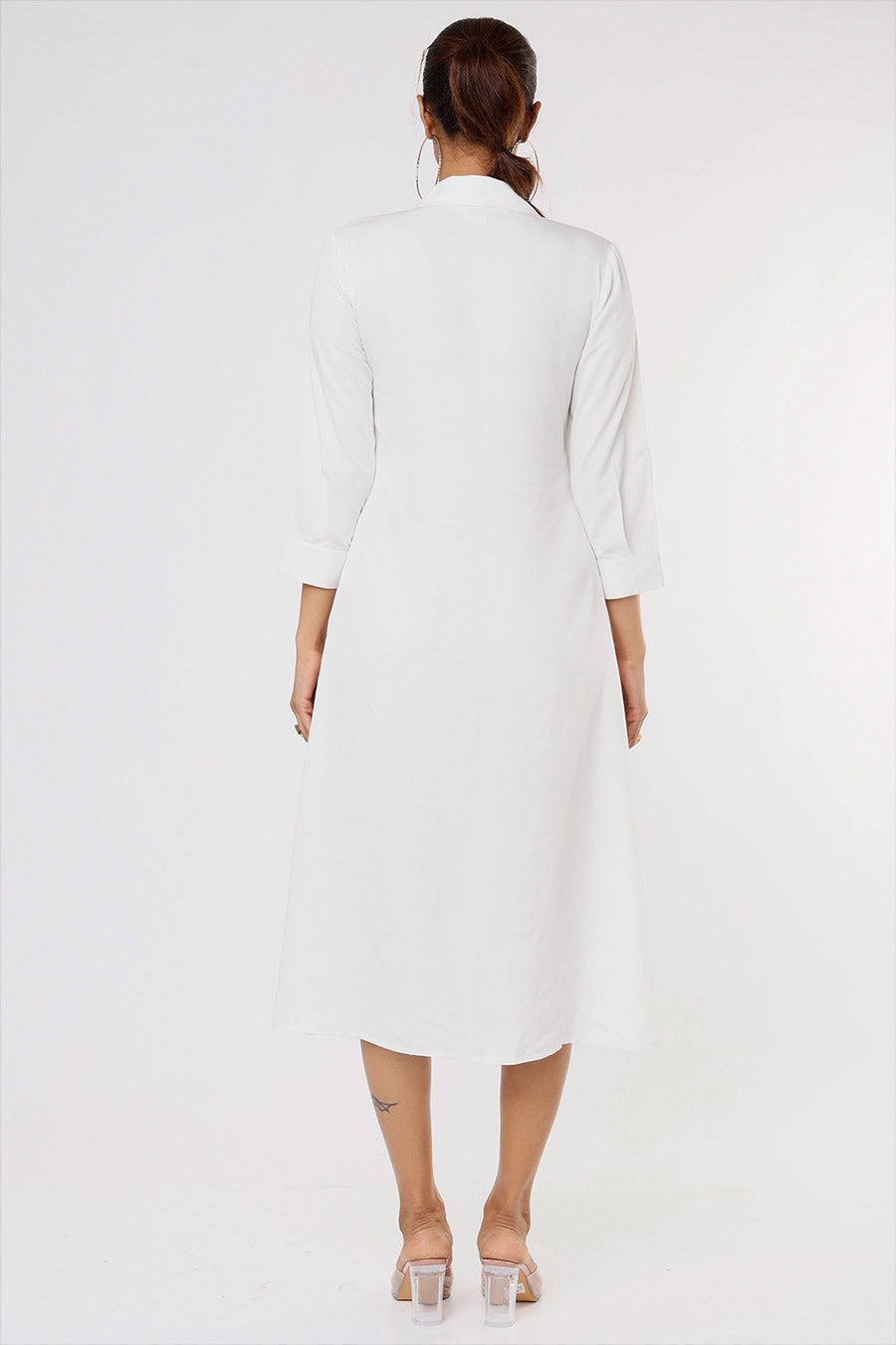 White Layered Shirt Dress
