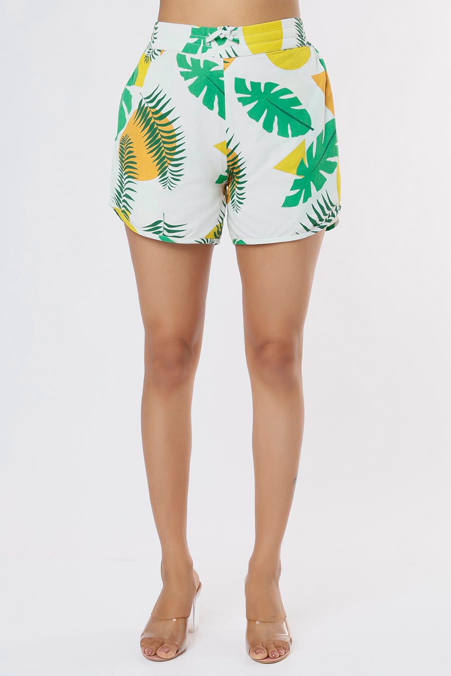 White Tropical Shirt & Shorts Co-Ord Set