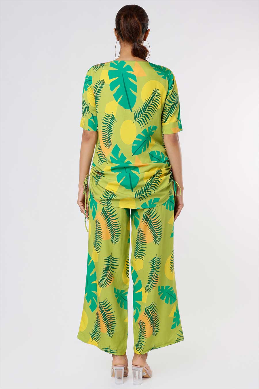 Green Tropical Print Co-Ord Set