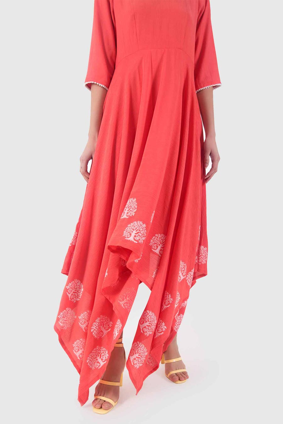 Coral Handkerchief Dress
