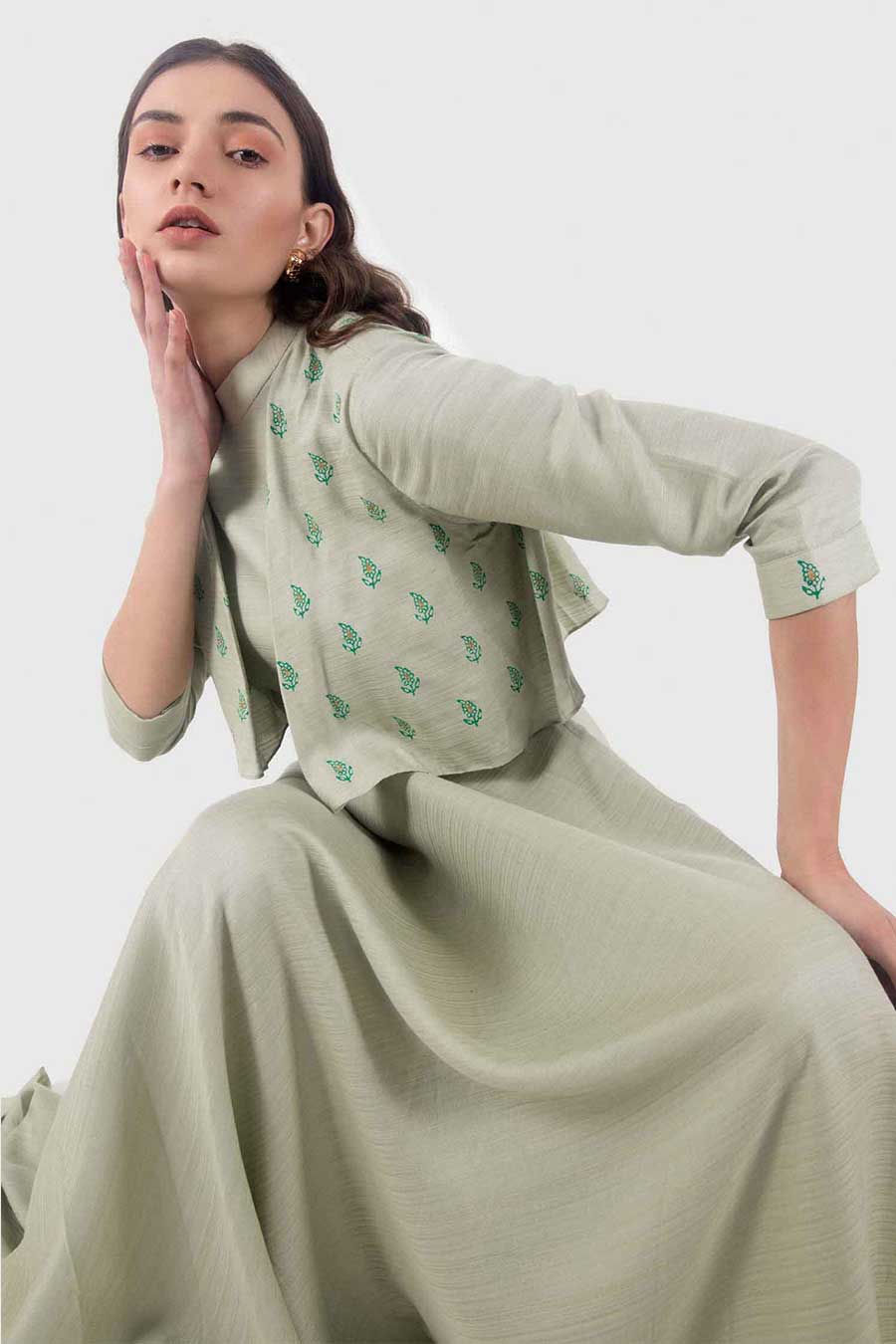 Sage Green Flap Dress