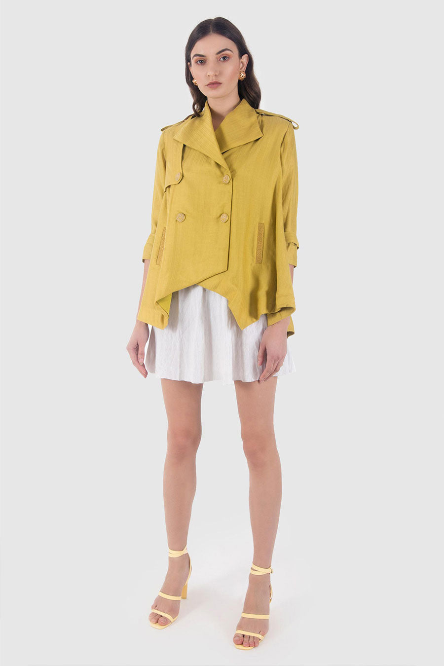 Yellow Double Breasted Summer Jacket